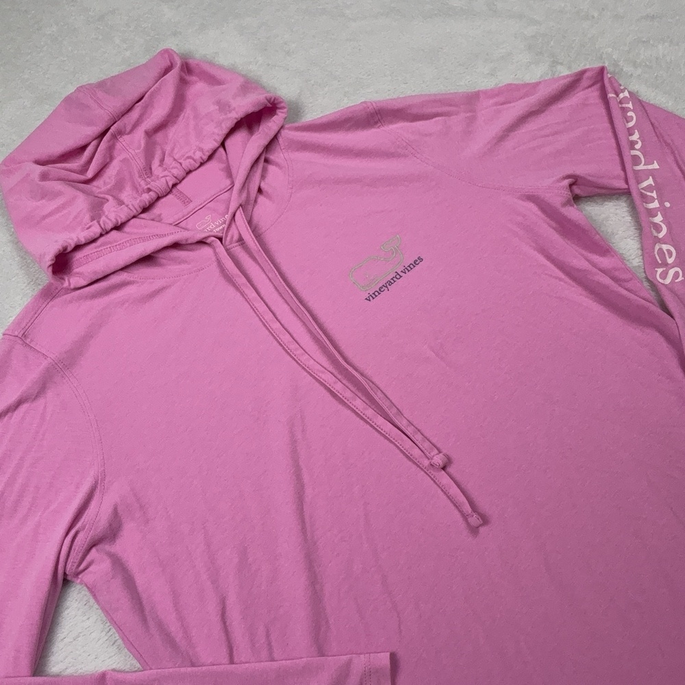 Vineyard Vines Hoodie Womens M Pink Pullover Lightweight Hooded Logo Long Sleeve